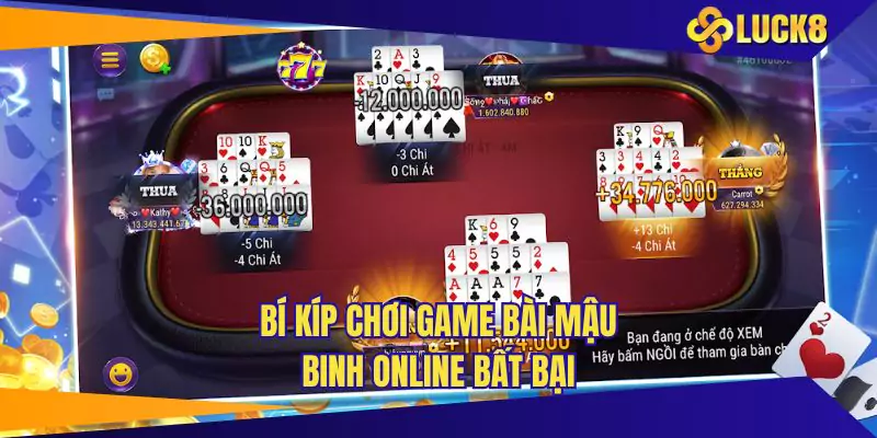 Bí kíp chơi game bài mậu binh online bất bại